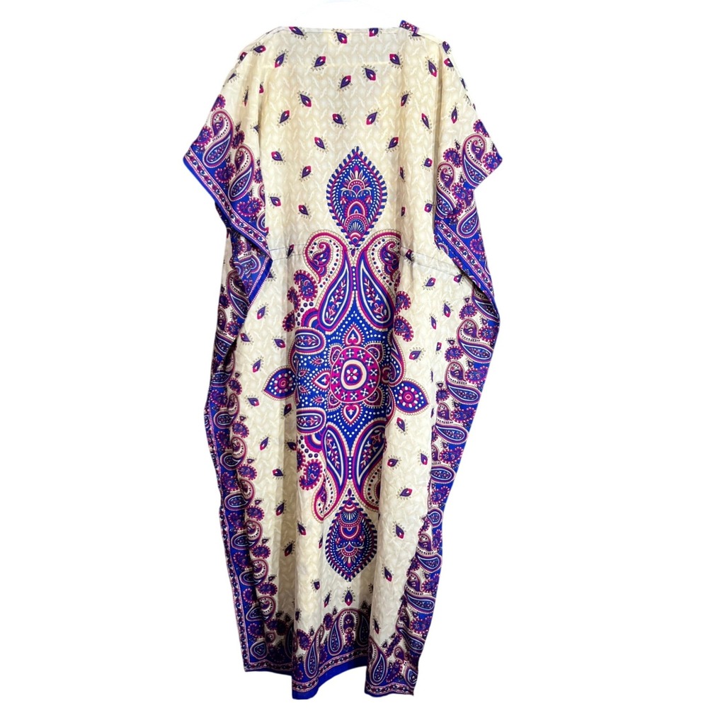 Phases Womens One SIze Kaftan Dress Paisley Boho Festival Maxi Caftan Loungewear - Picture 3 of 14